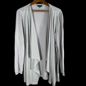 The Limited Women's Sz XL Open Front Long Line Knit Cardigan Sweater Sil…